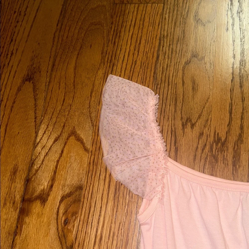 DKNY girls pink flutter sleeve and tulle lined dress size 8 NWT